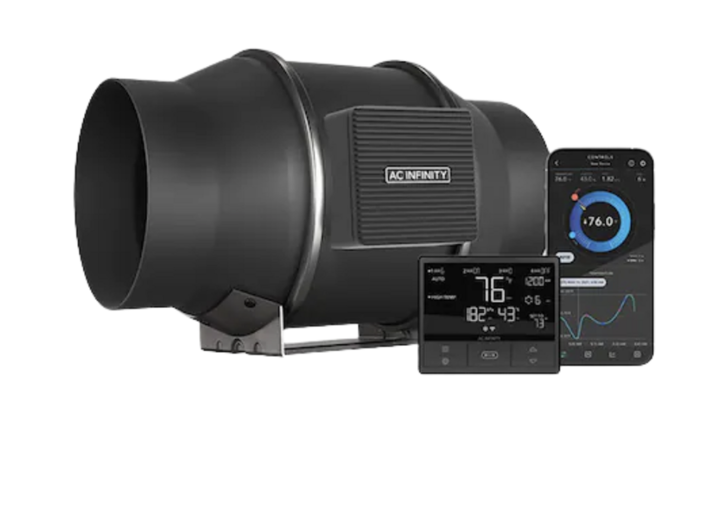 AC Infinity AC Infinity Cloudline PRO T6, leises Inline-Lüftersystem mit Temperatur- und Feuchtigkeitssteuerung, 150 mm