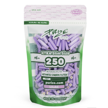 Purize PURIZE® ~ Xtra Slim Aktivkohlefilter LILA ~ (250Stk.)