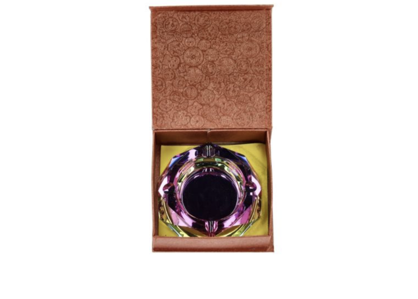Glas Aschenbecher Diamant Pink  9.5cm