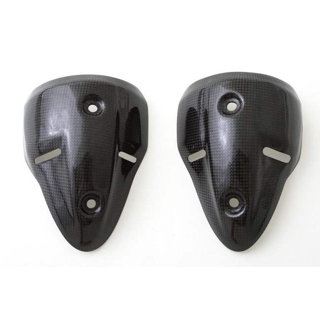 FULLSIX Carbon FullSix EXHAUST PROTECTOR - SILENCER PAIR MONSTER 696 / 796 / 1100 + John Keogh