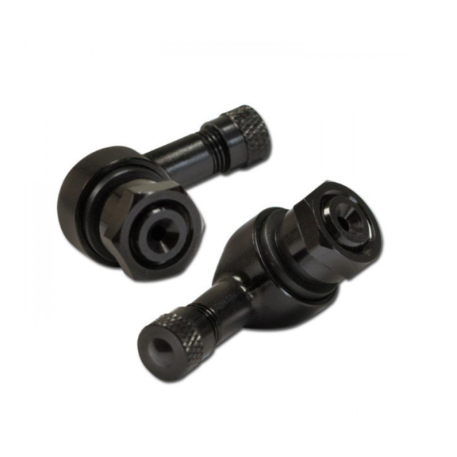 Racing Products Black Aluminium Angled Tyre Valves – Set of 2