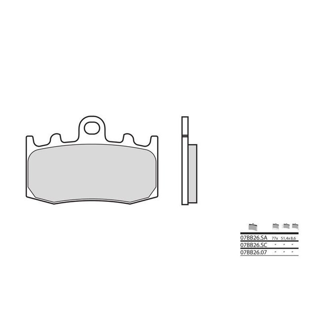 Brembo BREMBO Remblokken 07BB26SC gesinterd metaal