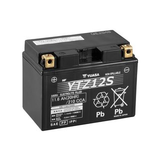 YUASA Accu YTZ12S onderhoudsvrij af fabriek geactiveerd YUASA Accu YTZ12S onderhoudsvrij af fabriek geactiveerd