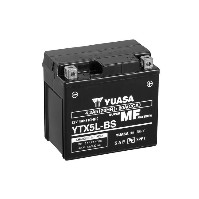 YUASA YUASA Accu YTX5L-BS onderhoudsvrij geleverd met zuurpakket