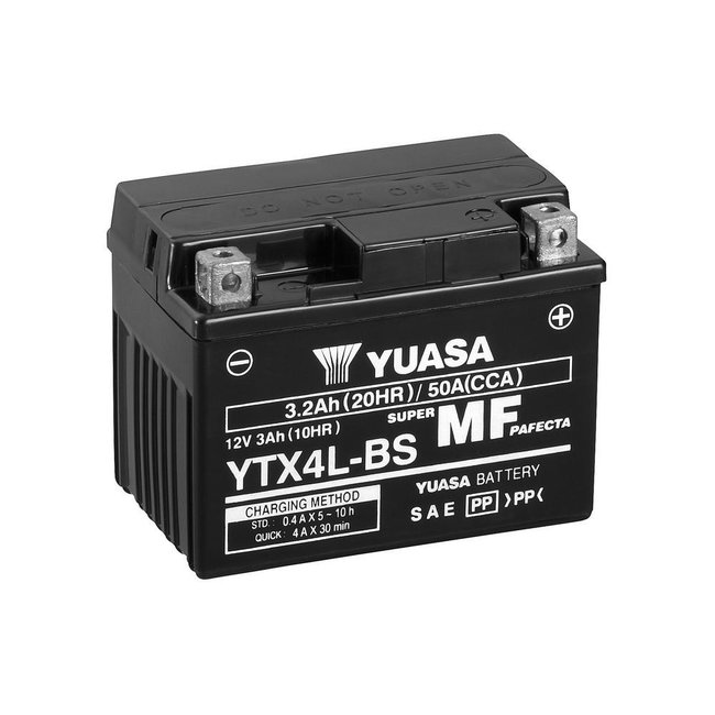 YUASA YUASA Accu YTX4L-BS onderhoudsvrij geleverd met zuurpakket