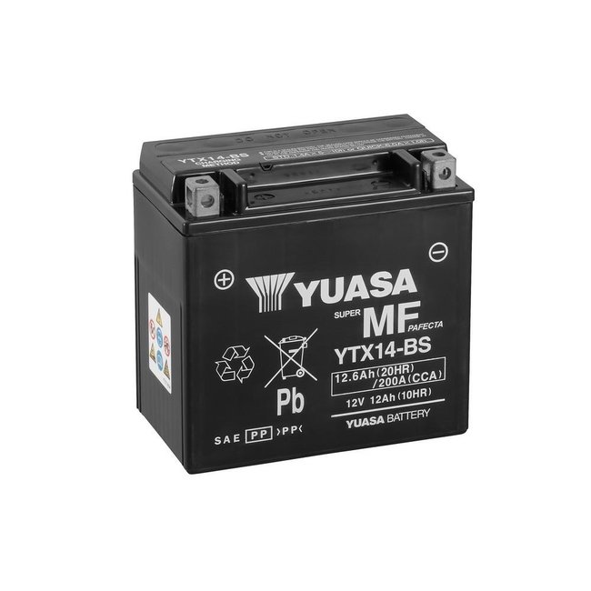 YUASA YUASA Accu YTX14-BS onderhoudsvrij geleverd met zuurpakket