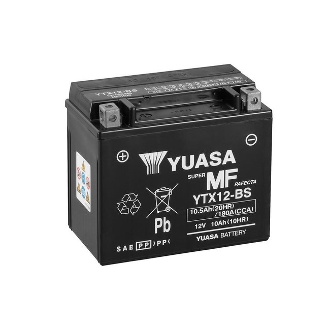 YUASA YUASA Accu YTX12-BS onderhoudsvrij geleverd met zuurpakket