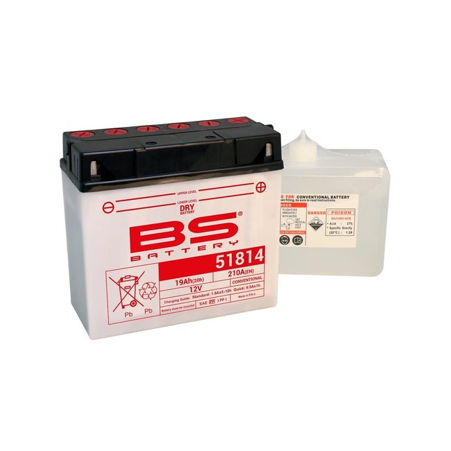 BS Battery BS BATTERY Accu 51814 (12C16A-3B) conventioneel geleverd met zuurpakket