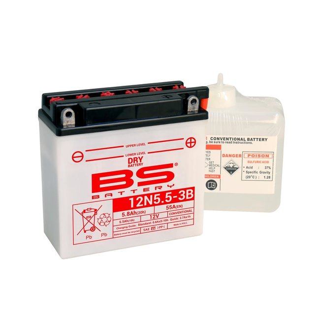 BS Battery BS BATTERY Accu 12N5.5-3B conventioneel geleverd met zuurpakket