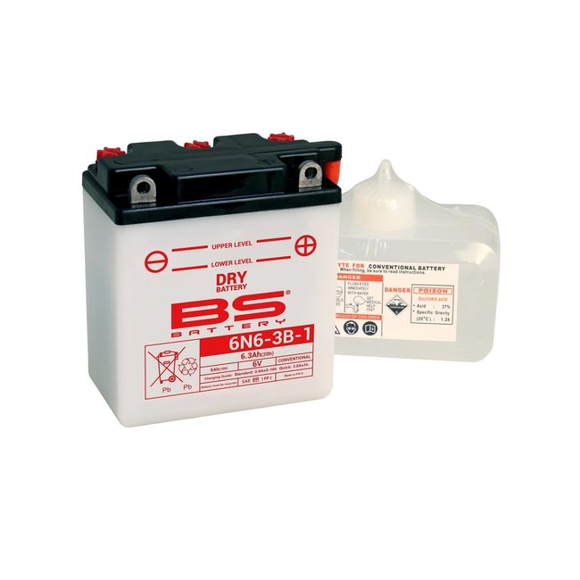 BS Battery BS BATTERY Accu 6N6-3B-1 conventioneel geleverd met zuurpakket
