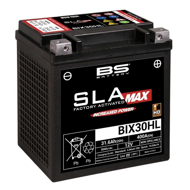 BS Battery BS BATTERY Accu BIX30HL SLA Max onderhoudsvrij af fabriek geactiveerd speciaal Harley Davidson 30Ah