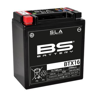 BS Battery Accu BTX16 SLA onderhoudsvrij af fabriek geactiveerd BS Battery Accu BTX16 SLA onderhoudsvrij af fabriek geactiveerd