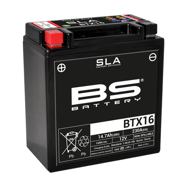BS Battery BS BATTERY Accu BTX16 SLA onderhoudsvrij af fabriek geactiveerd