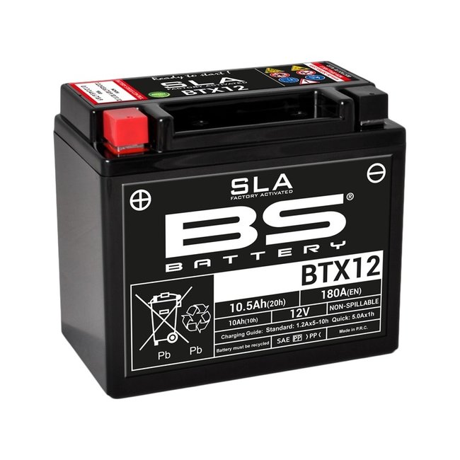 BS Battery BS BATTERY Accu BTX12 SLA onderhoudsvrij af fabriek geactiveerd  - Racing Products