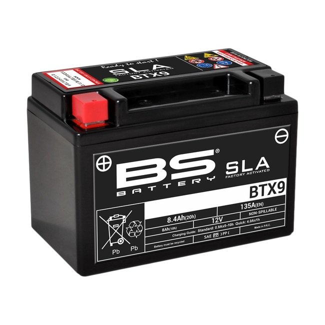 BS Battery BS BATTERY Accu BTX9 SLA onderhoudsvrij af fabriek geactiveerd