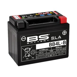 BS Battery Accu BB4L-B SLA onderhoudsvrij af fabriek geactiveerd