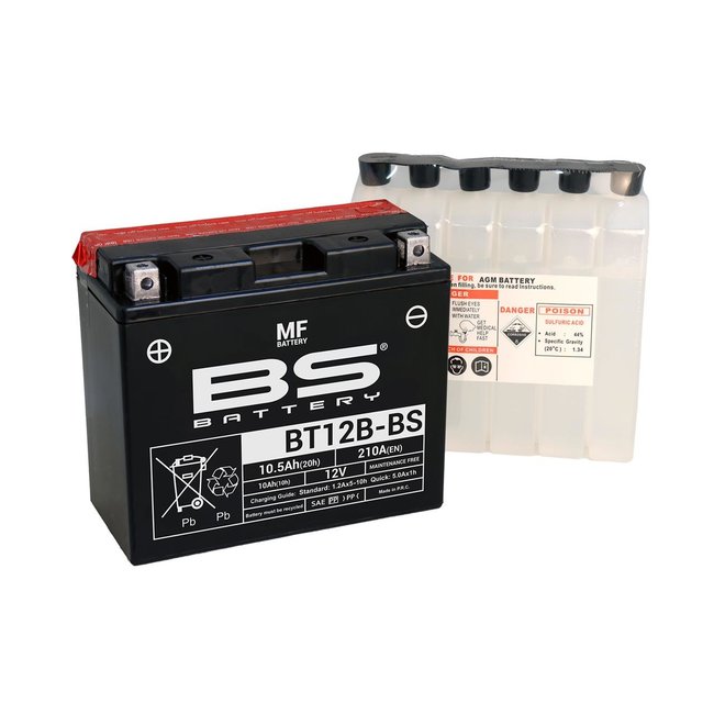 BS Battery BS BATTERY Accu BT12B-BS onderhoudsvrij geleverd met zuurpakket