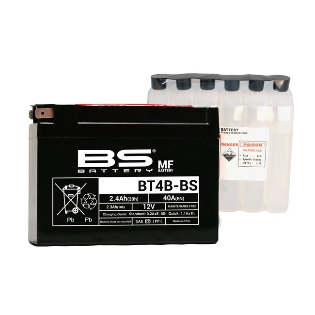 BS Battery BS BATTERY Accu BT4B-BS onderhoudsvrij geleverd met zuurpakket