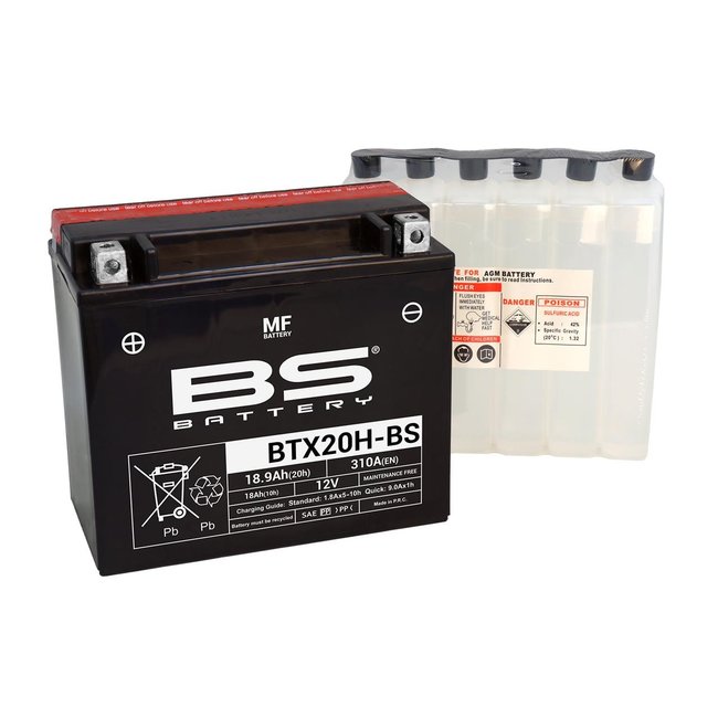 BS Battery BS BATTERY Accu BTX20H-BS onderhoudsvrij geleverd met zuurpakket