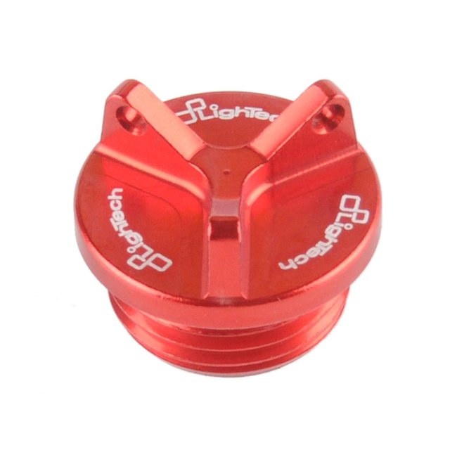 LIGHTECH oliecarterdop M19x2,5, 3 kanten rood aluminium OIL004ROS