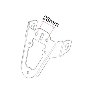 LighTech LIGHTECH kentekenplaathouder hartafstand lichten 26mm zwart universeel TAR003NER