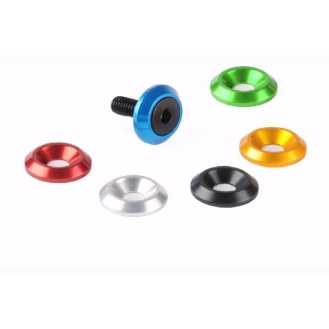 LIGHTECH schroevenset M8x30 zwarte schroeven + conische ring ‚àö√≤8/25 rood TAR029ROS