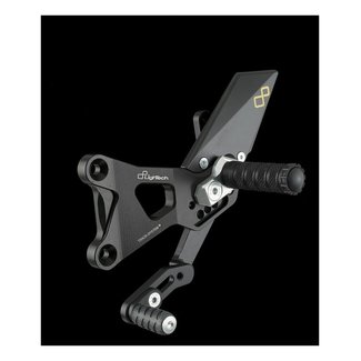 LIGHTECH verstelbare/inklapbare schakelset achter standaard en omgekeerd schakelsysteem zwart BMW S1000(RR) FTRBM004W