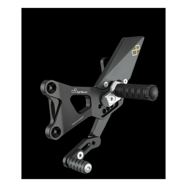 LighTech LIGHTECH verstelbare/inklapbare schakelset achter standaard en omgekeerd schakelsysteem zwart BMW S1000(RR) FTRBM004W