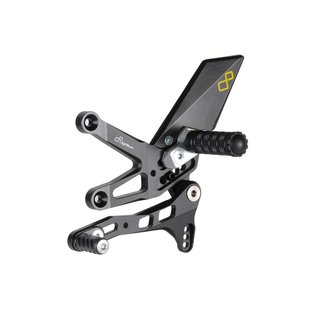 LIGHTECH verstelbare/inklapbare schakelset achter standaard schakelsysteem zwart Kawasaki ZX10R FTRKA006W