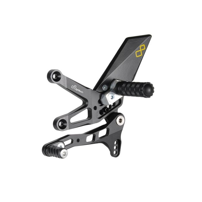 LighTech LIGHTECH verstelbare/inklapbare schakelset achter standaard schakelsysteem zwart Kawasaki ZX10R FTRKA006W