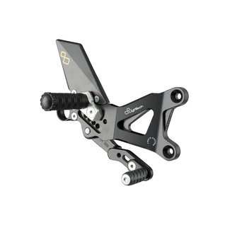 LighTech LIGHTECH Adjustable/Foldable Rearset Standard & Reverse Shifting Black Yamaha R6 FTRYA002W