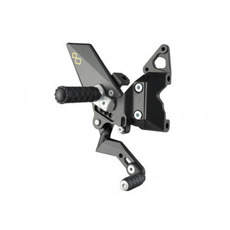 LIGHTECH verstelbare/inklapbare schakelset achter standaard schakelsysteem zwart Ducati Panigale FTRDU010W