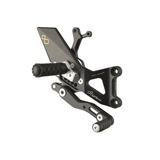 LIGHTECH verstelbare/inklapbare schakelset achter standaard en omgekeerd schakelsysteem zwart Honda CBR600RR FTRHO005W