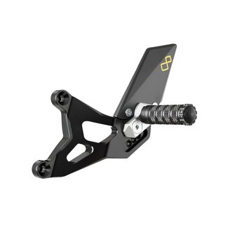 LIGHTECH verstelbare/inklapbare schakelset achter standaard en omgekeerd schakelsysteem zwart MV F3 675/800 FTRMV002W