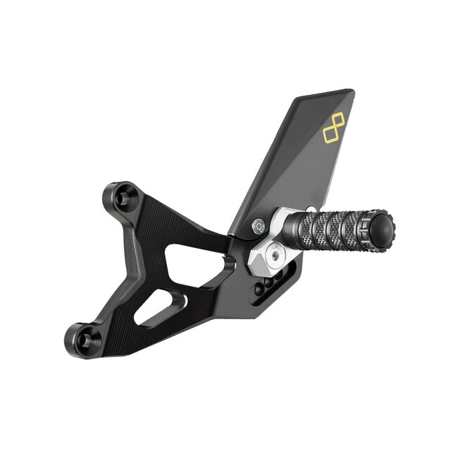 LighTech LIGHTECH verstelbare/inklapbare schakelset achter standaard en omgekeerd schakelsysteem zwart MV F3 675/800 FTRMV002W