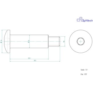 LighTech LIGHTECH schroef M6 X 30,5 Type 977 zilver Ergal per eenheid 977SIL