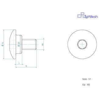 LighTech LIGHTECH schroef M5 X 10 Type 993 zilver Ergal per eenheid 993SIL
