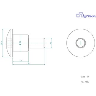LighTech LIGHTECH schroef M5 X 16 Type 1015 zilver Ergal per eenheid 1015SIL