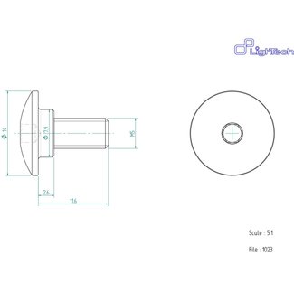 LIGHTECH schroef M5 X 11 Type 1023 zilver Ergal per eenheid 1023SIL