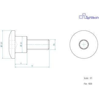 LighTech LIGHTECH schroef M5 X 17 Type 1020 zilver Ergal per eenheid 1020SIL