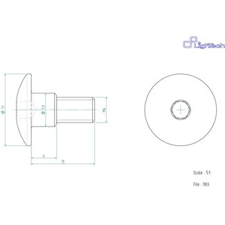 LighTech LIGHTECH schroef M6 X 15 Type 983 rood Ergal per eenheid 983ROS