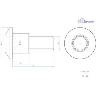 LighTech LIGHTECH schroef M8 X 25 Type 1033 rood Ergal per eenheid 1033ROS