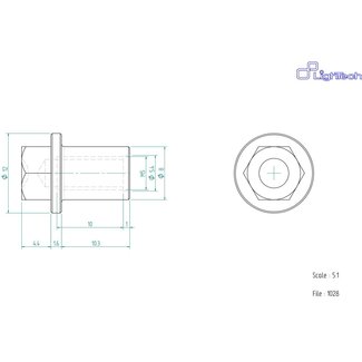 LighTech LIGHTECH schroef M5 X 10,3 Type 1028 goud Ergal per eenheid 1028ORO