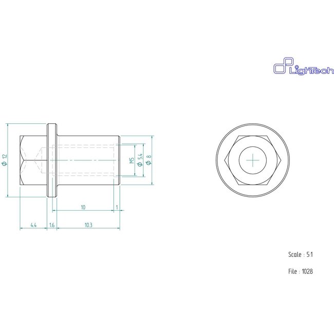 LighTech LIGHTECH schroef M5 X 10,3 Type 1028 goud Ergal per eenheid 1028ORO