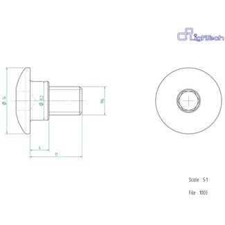LIGHTECH schroef M6 X 11 Type 1003 zwart Ergal per eenheid 1003NER