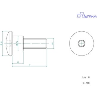LighTech LIGHTECH schroef M5 X 17 Type 1031 zwart Ergal per eenheid 1031NER