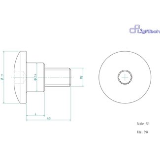 LighTech LIGHTECH schroef M6 X 14,5 Type 994 zwart Ergal per eenheid 994NER