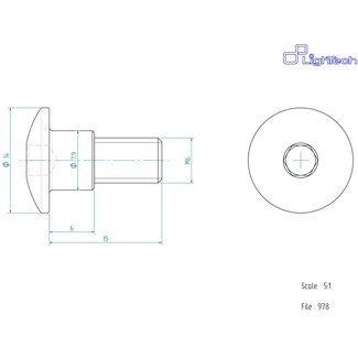 LIGHTECH schroef M6 X 15 Type 978 zwart Ergal per eenheid 978NER