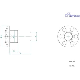 LIGHTECH schroef M6 X 14 Type 1004 zwart Ergal per eenheid 1004NER