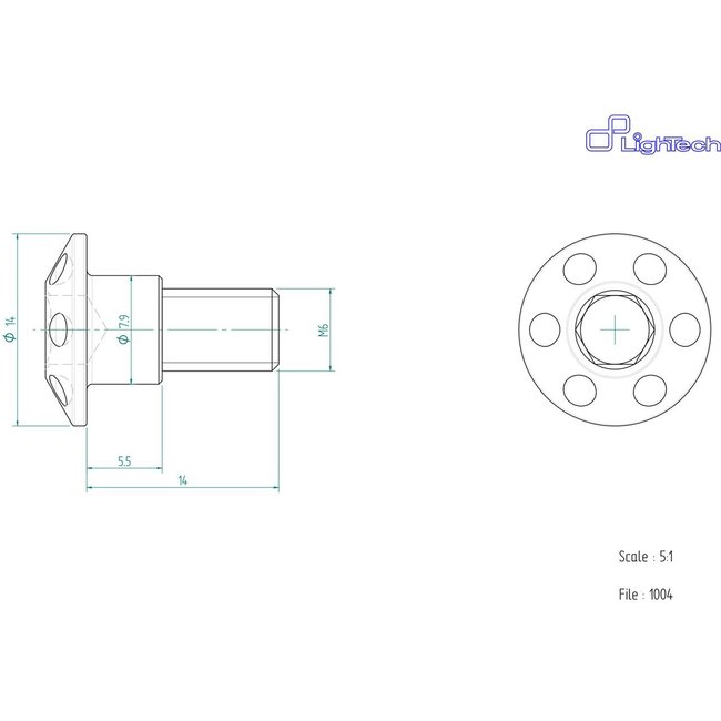 LighTech LIGHTECH schroef M6 X 14 Type 1004 zwart Ergal per eenheid 1004NER